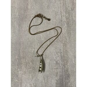 HTF Michael Michaud Bronze Tone 16" Three Peas in a Pod Necklace Silver Seasons